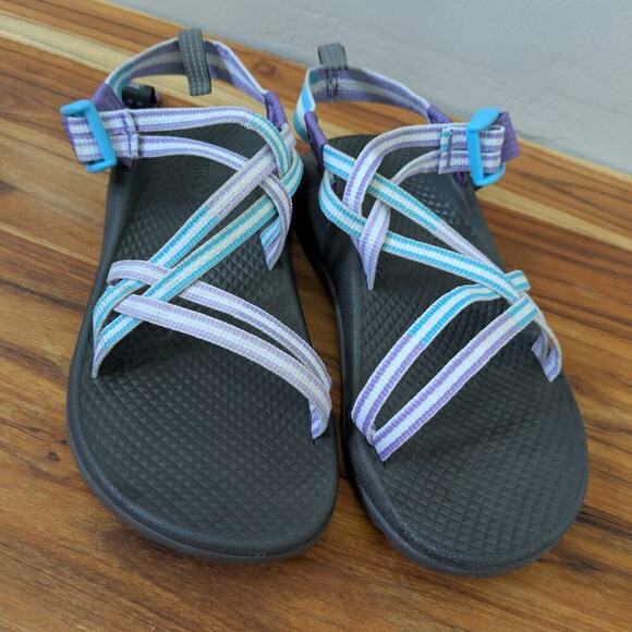 Chaco Kids Sandals Size 3 Strappy Blue Purple Outdoors Summer Water Shoes - Picture 1 of 7